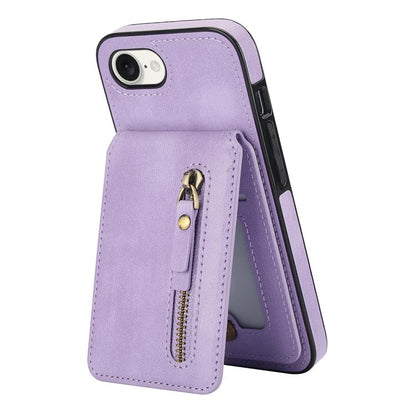 For iPhone 16e Zipper Wallet Split MagSafe Leather Back Phone Case(Purple) - iPhone 16e Cases by buy2fix | Online Shopping UK | buy2fix