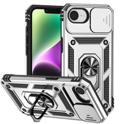 For iPhone 16e Sliding Camshield Holder Phone Case(Silver) - iPhone 16e Cases by buy2fix | Online Shopping UK | buy2fix