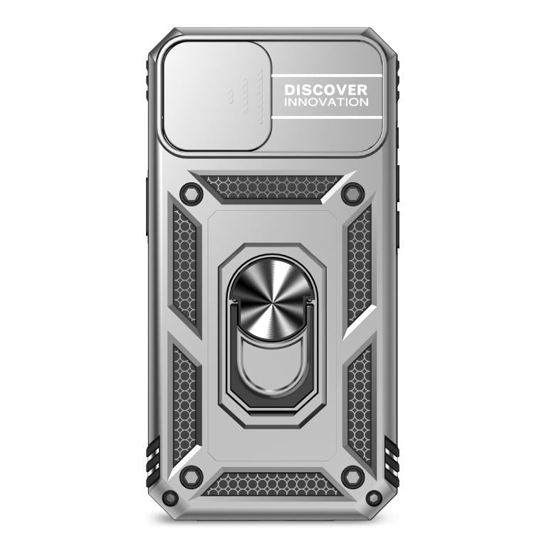 For iPhone 16e Sliding Camshield Holder Phone Case(Silver) - iPhone 16e Cases by buy2fix | Online Shopping UK | buy2fix