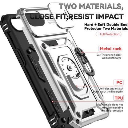 For iPhone 16e Sliding Camshield Holder Phone Case(Silver) - iPhone 16e Cases by buy2fix | Online Shopping UK | buy2fix