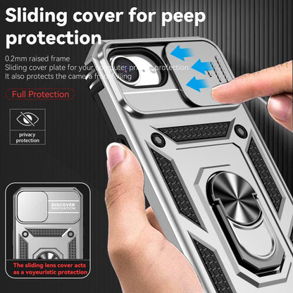 For iPhone 16e Sliding Camshield Holder Phone Case(Silver) - iPhone 16e Cases by buy2fix | Online Shopping UK | buy2fix