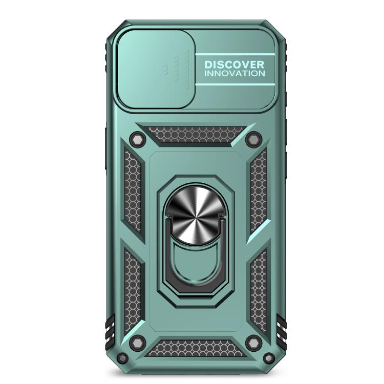 For iPhone 16e Sliding Camshield Holder Phone Case(Dark Green) - iPhone 16e Cases by buy2fix | Online Shopping UK | buy2fix