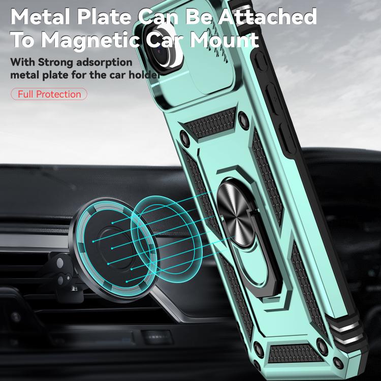 For iPhone 16e Sliding Camshield Holder Phone Case(Dark Green) - iPhone 16e Cases by buy2fix | Online Shopping UK | buy2fix