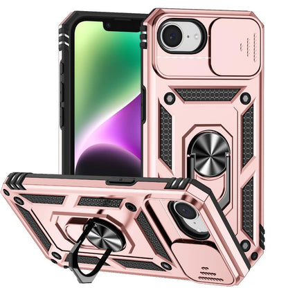 For iPhone 16e Sliding Camshield Holder Phone Case(Rose Gold) - iPhone 16e Cases by buy2fix | Online Shopping UK | buy2fix