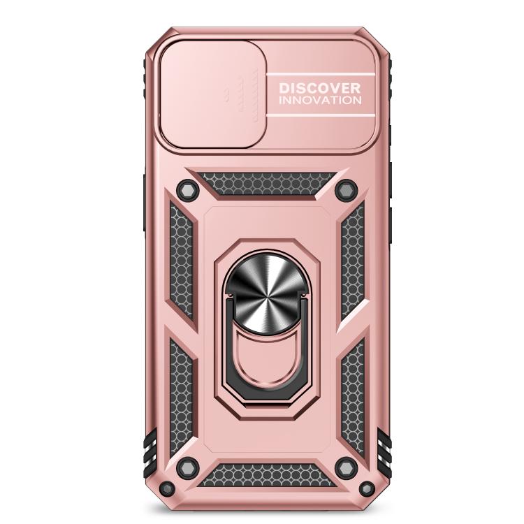 For iPhone 16e Sliding Camshield Holder Phone Case(Rose Gold) - iPhone 16e Cases by buy2fix | Online Shopping UK | buy2fix