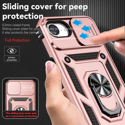 For iPhone 16e Sliding Camshield Holder Phone Case(Rose Gold) - iPhone 16e Cases by buy2fix | Online Shopping UK | buy2fix