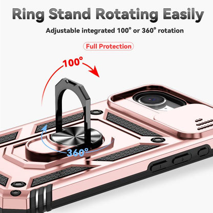 For iPhone 16e Sliding Camshield Holder Phone Case(Rose Gold) - iPhone 16e Cases by buy2fix | Online Shopping UK | buy2fix