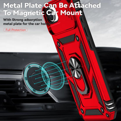 For iPhone 16e Sliding Camshield Holder Phone Case(Red) - iPhone 16e Cases by buy2fix | Online Shopping UK | buy2fix