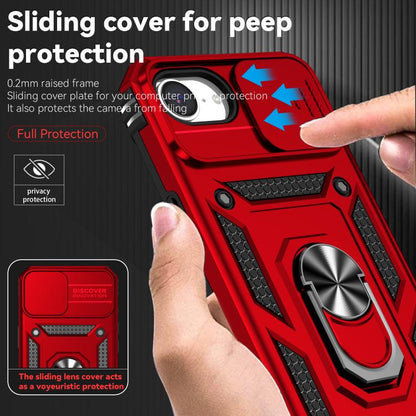 For iPhone 16e Sliding Camshield Holder Phone Case(Red) - iPhone 16e Cases by buy2fix | Online Shopping UK | buy2fix