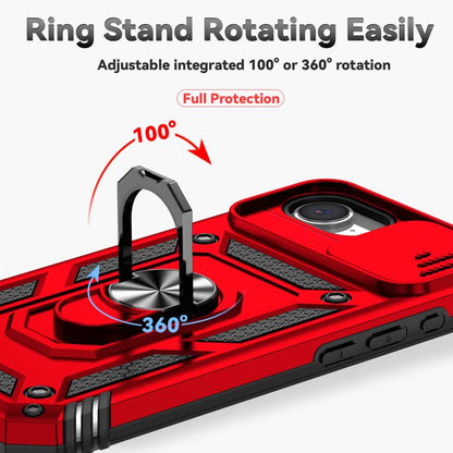 For iPhone 16e Sliding Camshield Holder Phone Case(Red) - iPhone 16e Cases by buy2fix | Online Shopping UK | buy2fix