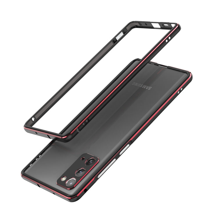 For Samsung Galaxy Note20 Ultra Aluminum Alloy Shockproof Protective Bumper Frame(Black Red) - Galaxy Note20 Ultra Cases by buy2fix | Online Shopping UK | buy2fix