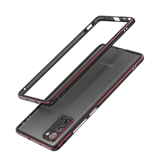 For Samsung Galaxy Note20 Ultra Aluminum Alloy Shockproof Protective Bumper Frame(Black Red) - Galaxy Note20 Ultra Cases by buy2fix | Online Shopping UK | buy2fix