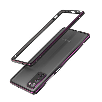 For Samsung Galaxy Note20 Ultra Aluminum Alloy Shockproof Protective Bumper Frame(Black Purple) - Galaxy Note20 Ultra Cases by buy2fix | Online Shopping UK | buy2fix