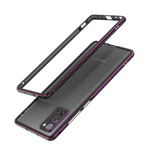 For Samsung Galaxy Note20 Ultra Aluminum Alloy Shockproof Protective Bumper Frame(Black Purple) - Galaxy Note20 Ultra Cases by buy2fix | Online Shopping UK | buy2fix