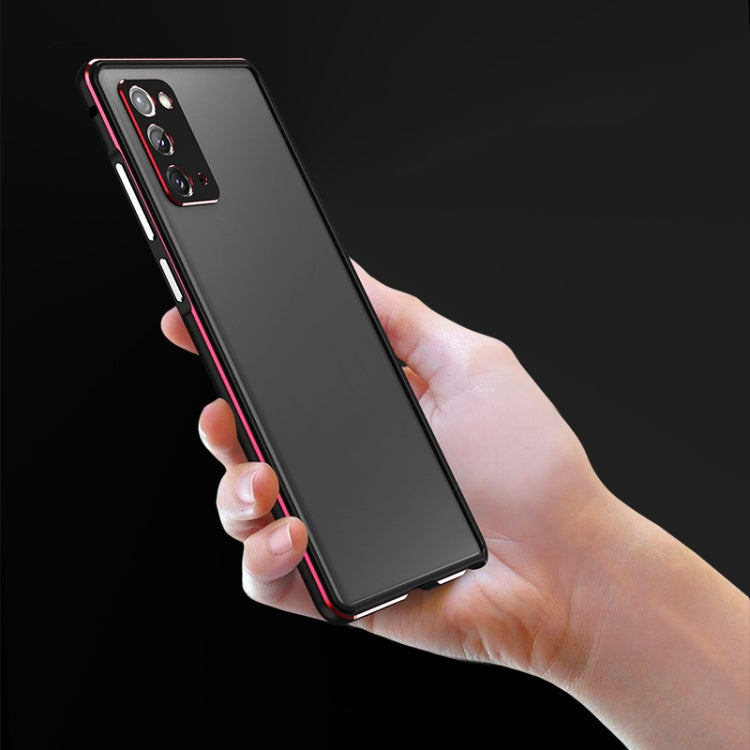 For Samsung Galaxy Note20 Ultra Aluminum Alloy Shockproof Protective Bumper Frame(Black Purple) - Galaxy Note20 Ultra Cases by buy2fix | Online Shopping UK | buy2fix