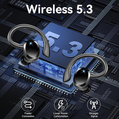 Q38 Ear-mounted LED Digital Display Wireless Bluetooth Earphone(Black) - Bluetooth Earphone by buy2fix | Online Shopping UK | buy2fix