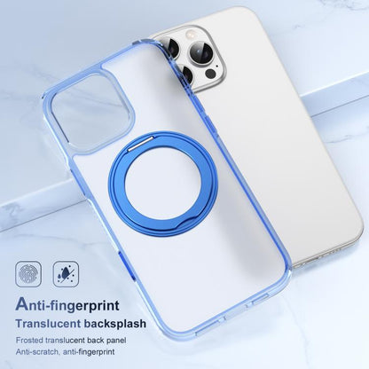 For iPhone 16 Pro Max Translucent Frosted MagSafe Holder Phone Case with AI Button(Blue) - iPhone 16 Pro Max Cases by buy2fix | Online Shopping UK | buy2fix