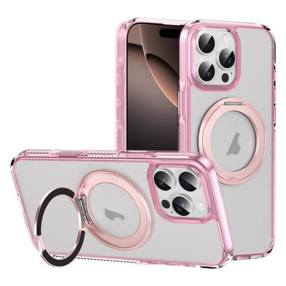 For iPhone 16 Pro Max Translucent Frosted MagSafe Holder Phone Case with AI Button(Pink) - iPhone 16 Pro Max Cases by buy2fix | Online Shopping UK | buy2fix