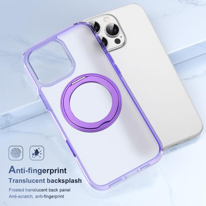 For iPhone 16 Pro Max Translucent Frosted MagSafe Holder Phone Case with AI Button(Purple) - iPhone 16 Pro Max Cases by buy2fix | Online Shopping UK | buy2fix