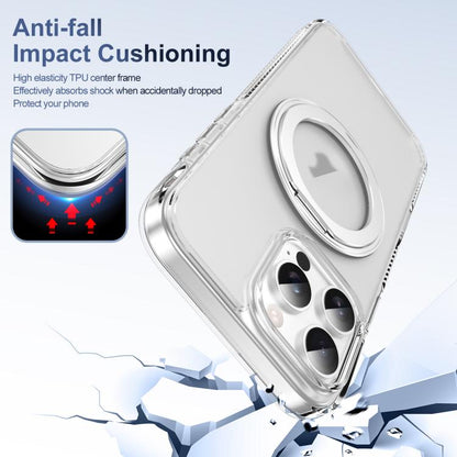 For iPhone 16 Pro Translucent Frosted MagSafe Holder Phone Case with AI Button(Transparent) - iPhone 16 Pro Cases by buy2fix | Online Shopping UK | buy2fix