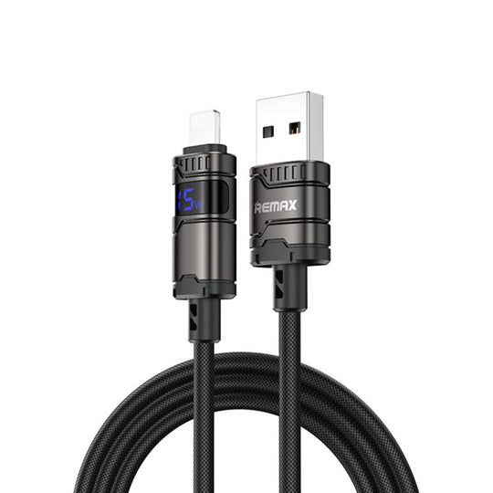 REMAX C01-AL 3A USB to 8 Pin Nylon Braided Data Cable, Length: 1.2m(Black)
