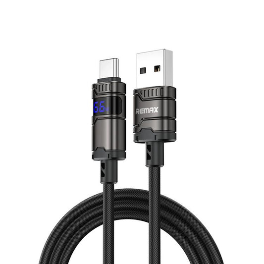 REMAX C01-AC 66W USB to Type-C Nylon Braided Data Cable, Length: 1.2m(Black) - USB-C & Type-C Cable by REMAX | Online Shopping UK | buy2fix