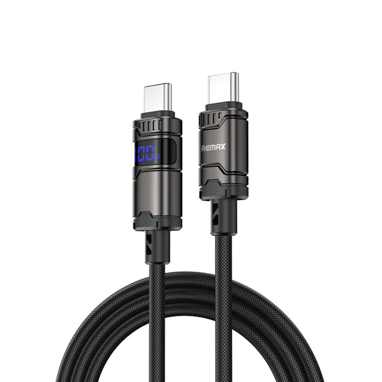 REMAX C01-CC 100W Type-C to Type-C Nylon Braided Data Cable, Length: 1.2m(Black) - USB-C & Type-C Cable by REMAX | Online Shopping UK | buy2fix