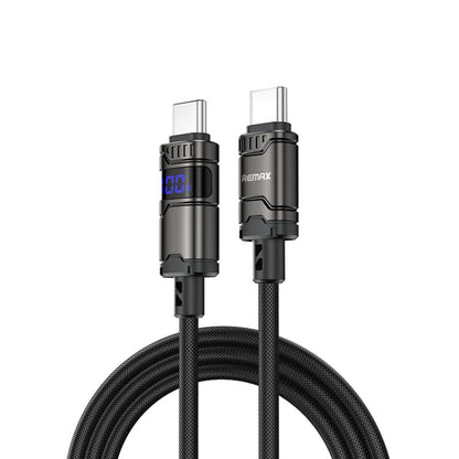 REMAX C01-CC 100W Type-C to Type-C Nylon Braided Data Cable, Length: 1.2m(Black) - USB-C & Type-C Cable by REMAX | Online Shopping UK | buy2fix