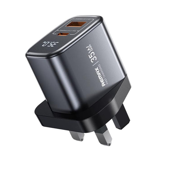 REMAX U2-AC 35W USB and Type-C GaN Digital Display Fast Charger, Specification:UK Plug