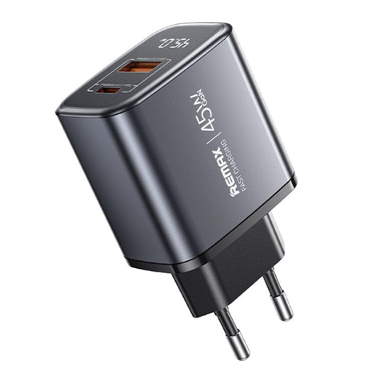 REMAX U2-AC 45W USB and Type-C GaN Digital Display Fast Charger, Specification:EU Plug