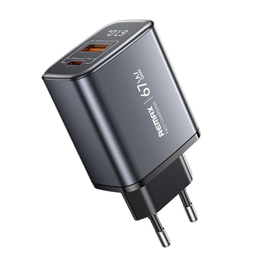 REMAX U2-AC 67W USB and Type-C GaN Digital Display Fast Charger, Specification:EU Plug