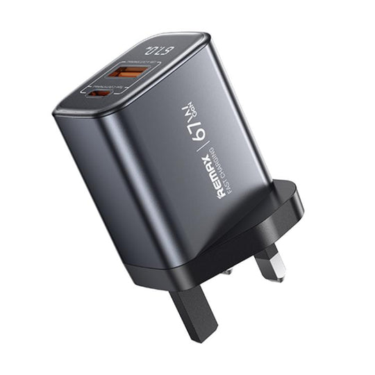 REMAX U2-AC 67W USB and Type-C GaN Digital Display Fast Charger, Specification:UK Plug