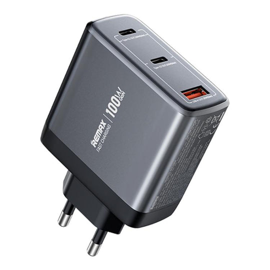 REMAX U2-AC 100W USB and Dual Type-C GaN Digital Display Fast Charger, Specification:EU Plug
