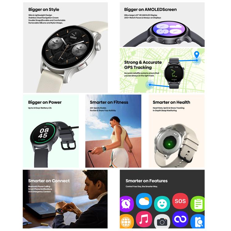 Zeblaze Btalk 3 GPS 1.43 inch HD AMOLED Screen Health Fitness Smart Watch, Support Bluetooth Call(Creamy) - Smart Watches by Zeblaze | Online Shopping UK | buy2fix