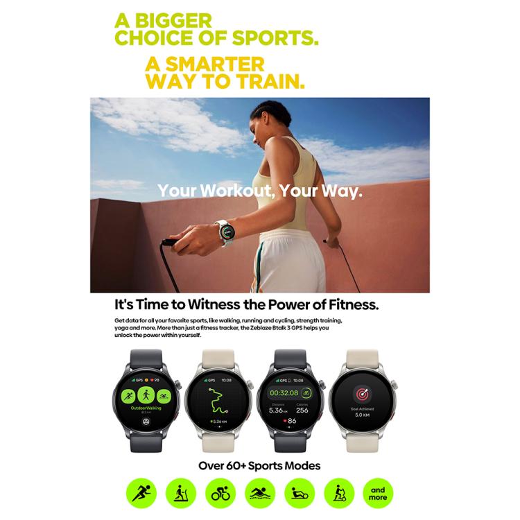 Zeblaze Btalk 3 GPS 1.43 inch HD AMOLED Screen Health Fitness Smart Watch, Support Bluetooth Call(Creamy) - Smart Watches by Zeblaze | Online Shopping UK | buy2fix