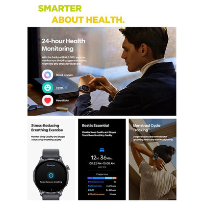 Zeblaze Btalk 3 GPS 1.43 inch HD AMOLED Screen Health Fitness Smart Watch, Support Bluetooth Call(Creamy) - Smart Watches by Zeblaze | Online Shopping UK | buy2fix