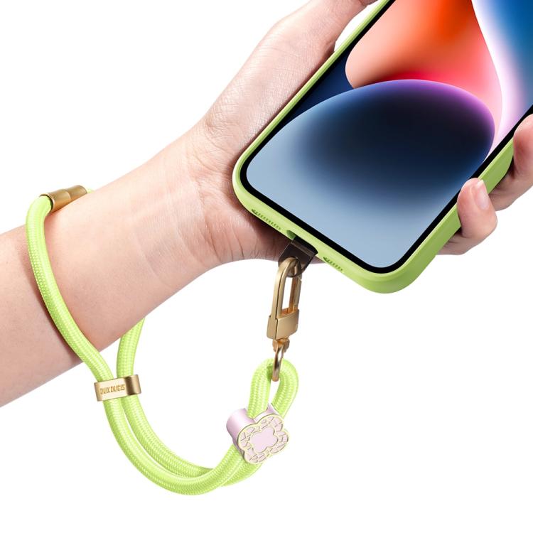 DUX DUCIS Garden Series Begonia Pattern Adjustable Short Phone Lanyard(Green Yellow) - Lanyards & Wrist Straps by DUX DUCIS | Online Shopping UK | buy2fix