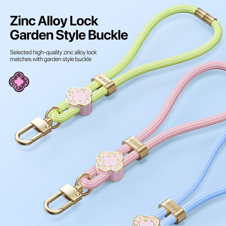 DUX DUCIS Garden Series Begonia Pattern Adjustable Short Phone Lanyard(Green Yellow) - Lanyards & Wrist Straps by DUX DUCIS | Online Shopping UK | buy2fix