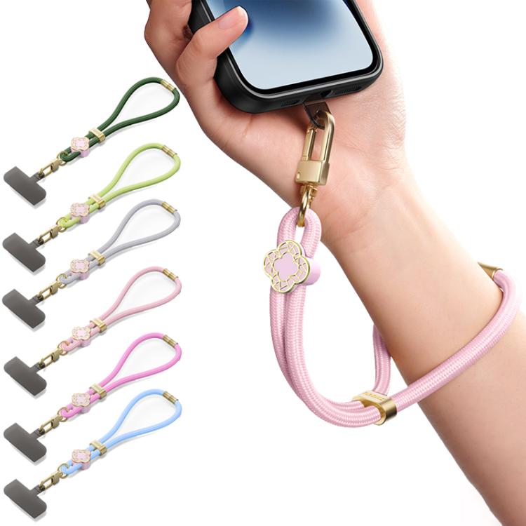 DUX DUCIS Garden Series Begonia Pattern Adjustable Short Phone Lanyard(Green Yellow) - Lanyards & Wrist Straps by DUX DUCIS | Online Shopping UK | buy2fix