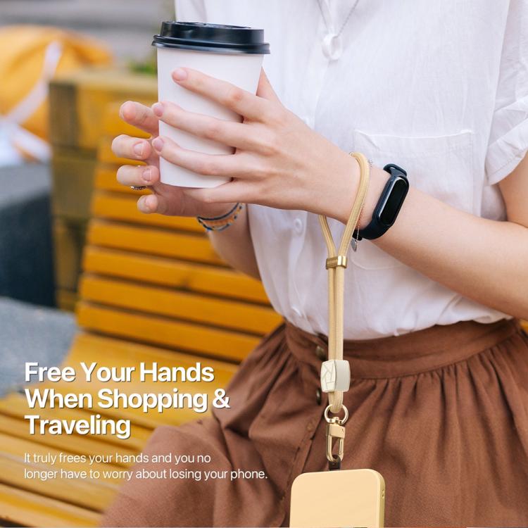 DUX DUCIS Garden Series Broken Ice Pattern Adjustable Short Phone Lanyard(Glaze Yellow) - Lanyards & Wrist Straps by DUX DUCIS | Online Shopping UK | buy2fix
