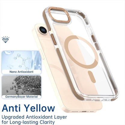 For iPhone 16e Dual-Color Clear Acrylic Hybrid TPU MagSafe Phone Case(Desert Gold) - iPhone 16e Cases by buy2fix | Online Shopping UK | buy2fix