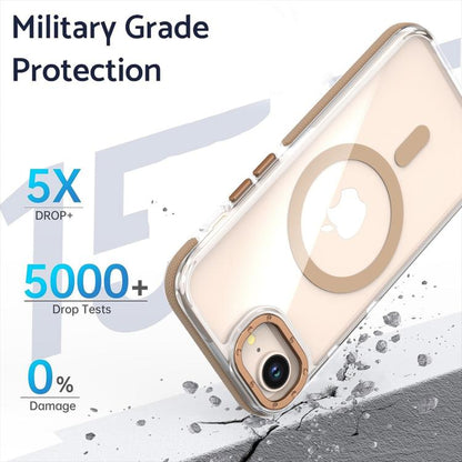 For iPhone 16e Dual-Color Clear Acrylic Hybrid TPU MagSafe Phone Case(Desert Gold) - iPhone 16e Cases by buy2fix | Online Shopping UK | buy2fix