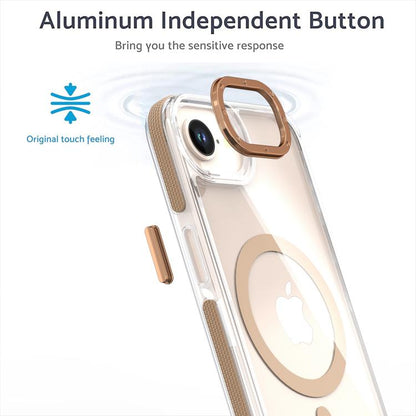 For iPhone 16e Dual-Color Clear Acrylic Hybrid TPU MagSafe Phone Case(Desert Gold) - iPhone 16e Cases by buy2fix | Online Shopping UK | buy2fix