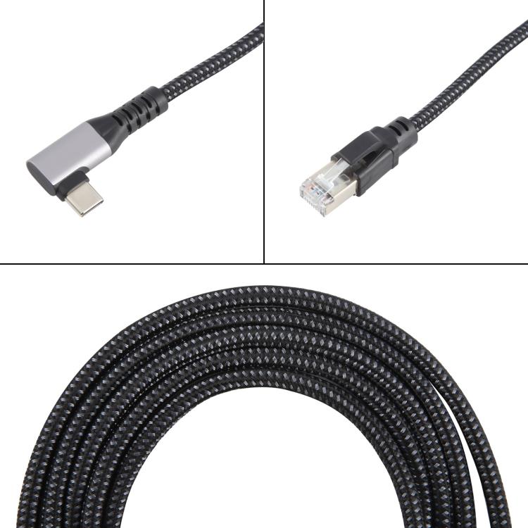 2m RJ45 to Type-C / USB 2-in-1 High Speed Network Card Ethernet Cable - Lan Cable and Tools by buy2fix | Online Shopping UK | buy2fix