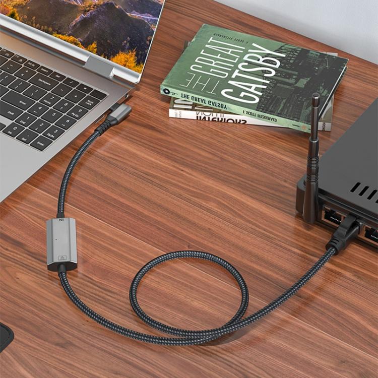 2m RJ45 to Type-C / USB 2-in-1 High Speed Network Card Ethernet Cable - Lan Cable and Tools by buy2fix | Online Shopping UK | buy2fix