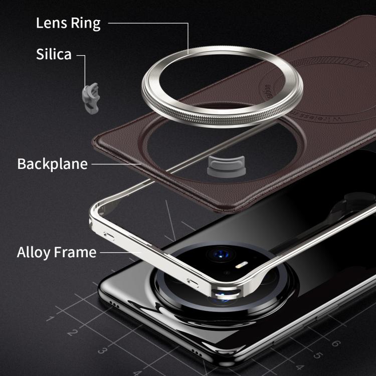 For Huawei Mate 70 Metal Frameless MagSafe Leather Phone Case(Black) - Huawei Cases by buy2fix | Online Shopping UK | buy2fix