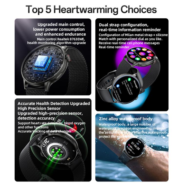 Yesido IO28 Smart Watch, 1.51 inch Screen, Support BT Call / Heart Rate(Black) - Smart Watches by Yesido | Online Shopping UK | buy2fix