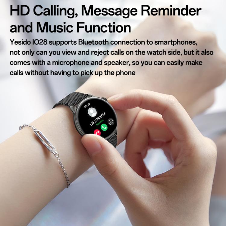 Yesido IO28 Smart Watch, 1.51 inch Screen, Support BT Call / Heart Rate(Black) - Smart Watches by Yesido | Online Shopping UK | buy2fix