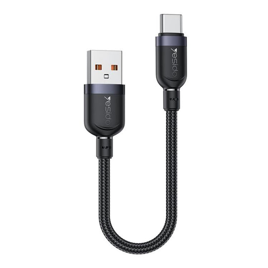 Yesido 3A USB to Type-C Fast Charging Cable, Length:0.3m(Black)