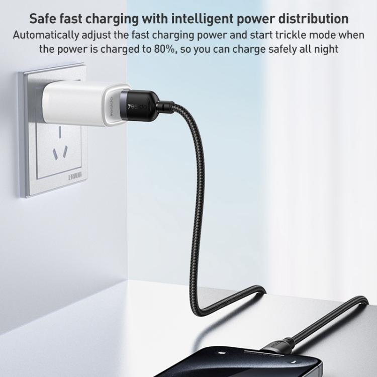 Yesido 3A USB to Type-C Fast Charging Cable, Length:2m(Black) - USB-C & Type-C Cable by Yesido | Online Shopping UK | buy2fix